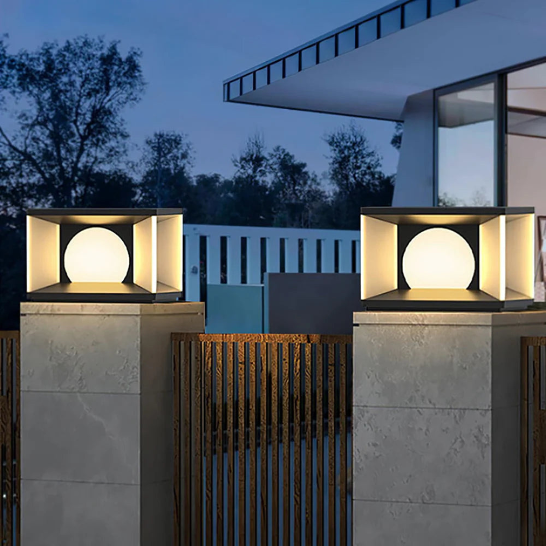 Square Outdoor Lamp with Integrated LED – Durable Acrylic Shade for Garden Lights