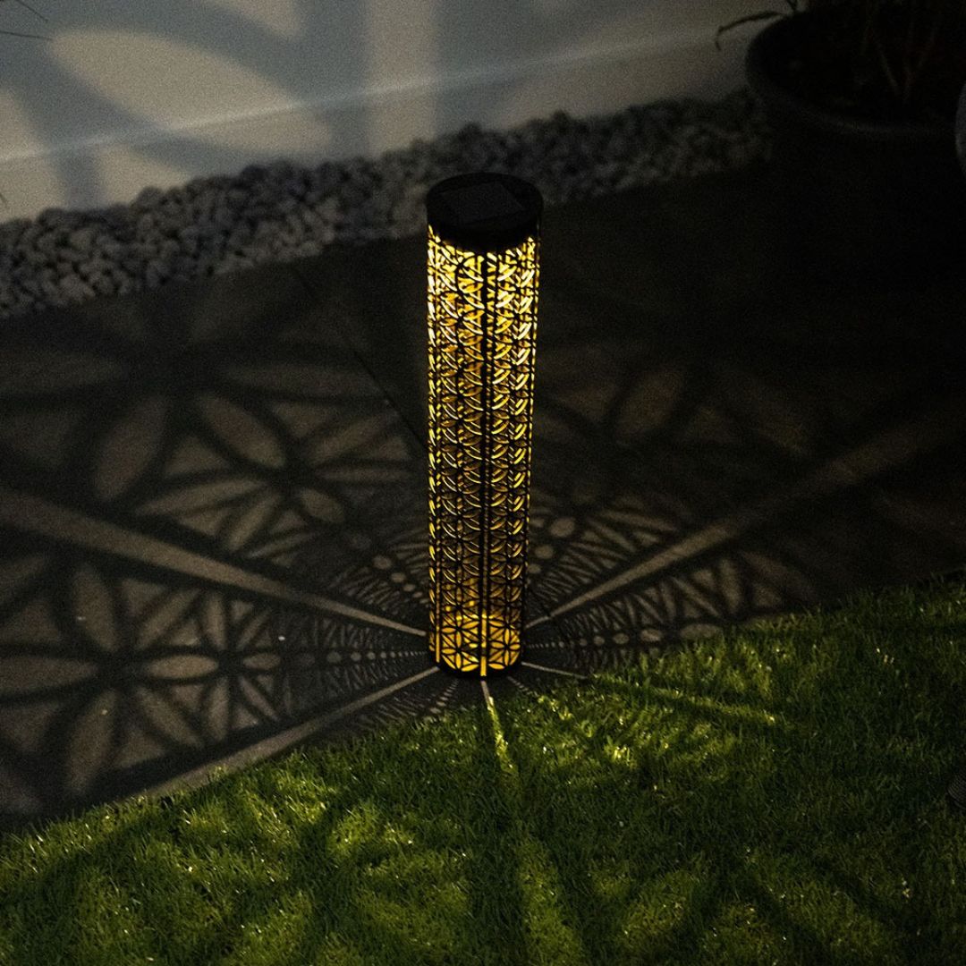 Solar Garden Lights Black Gold LED Outdoor Waterproof IP44