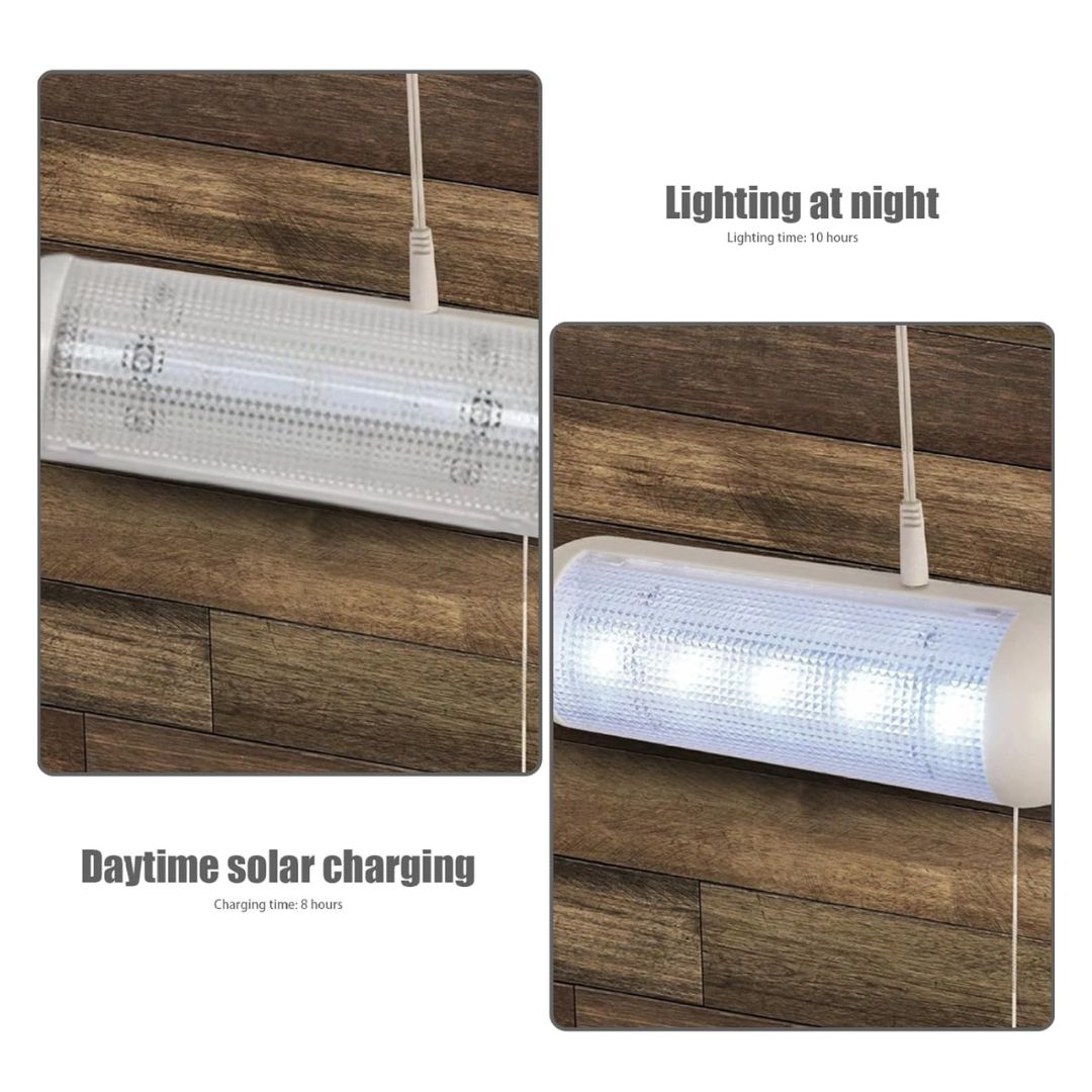 Solar LED Shed Light with Pull Cord Double Lamp – Wall Mount