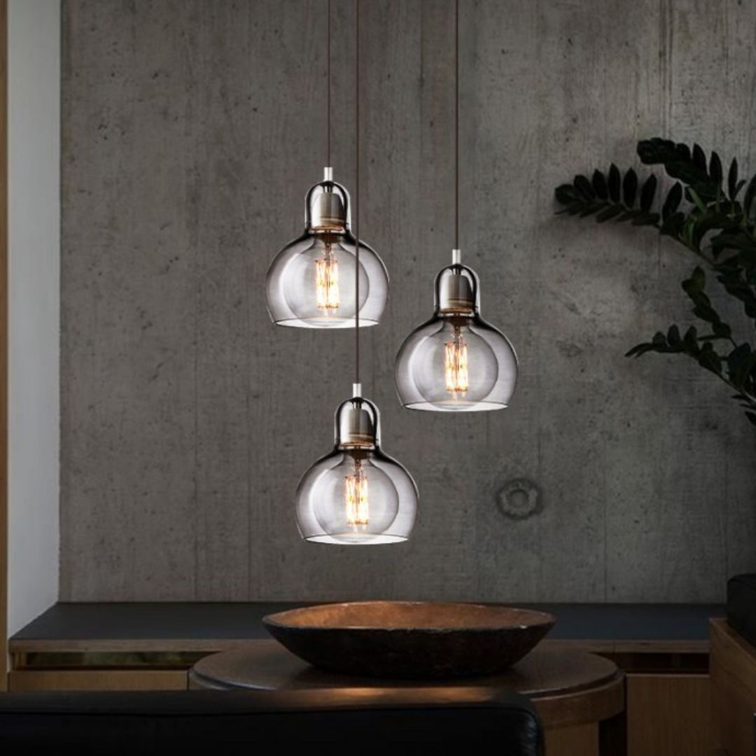 Glass Pendant Light – Retro E27, Ø11–18cm, Blown Glass