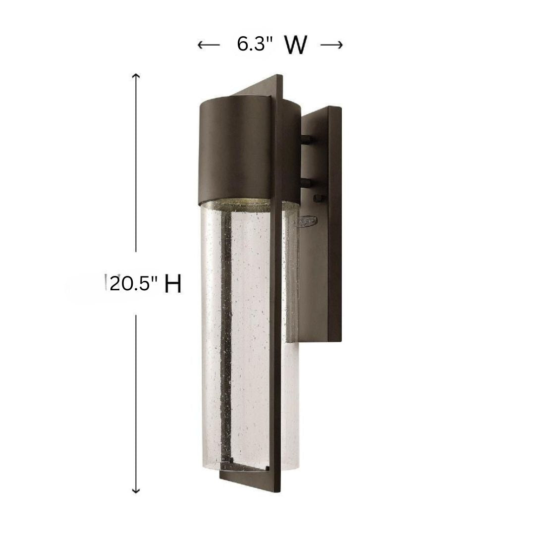 Outdoor Wall Lantern Black Aluminum 20.5in LED Modern Cylinder Light