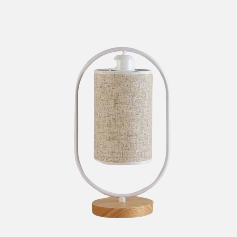 Vintage Wooden Table Lamp with LED Light - Warm Illumination for Bedroom or Desk