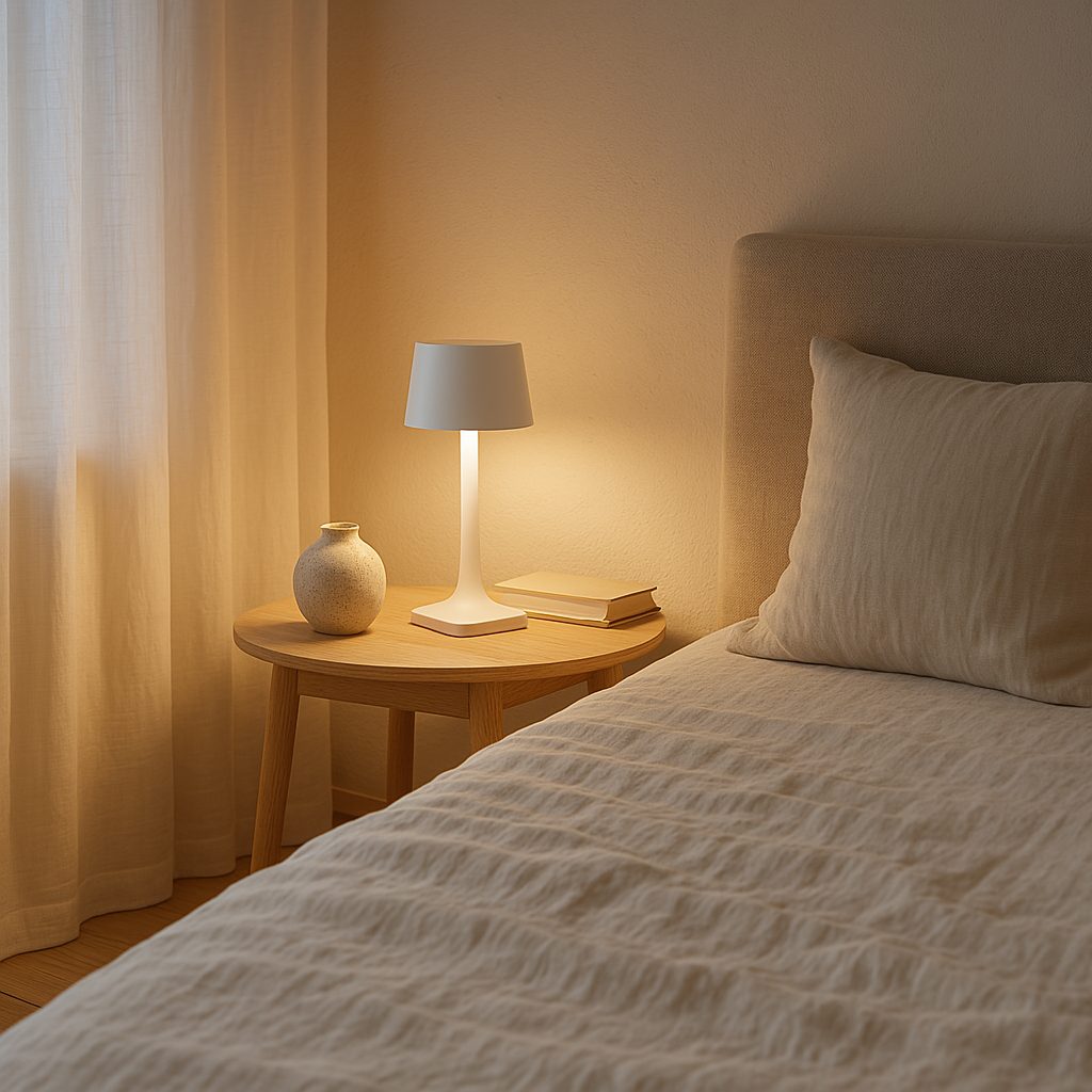 Cordless Table Lamp – Touch Dimming, Battery LED, Black Aluminum