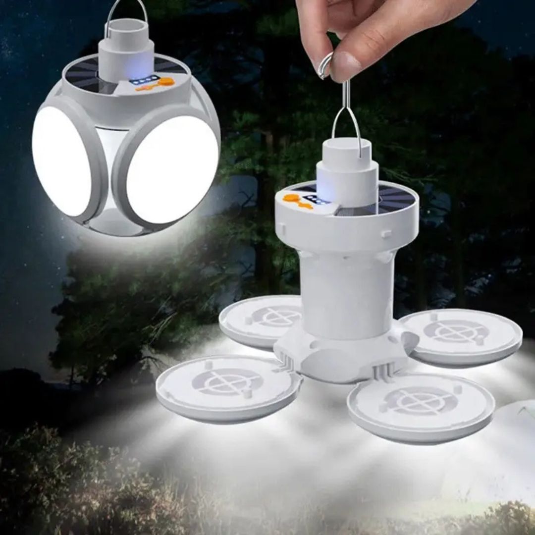 Solar Camping Lantern – Foldable, 2-in-1, USB/Solar Charging