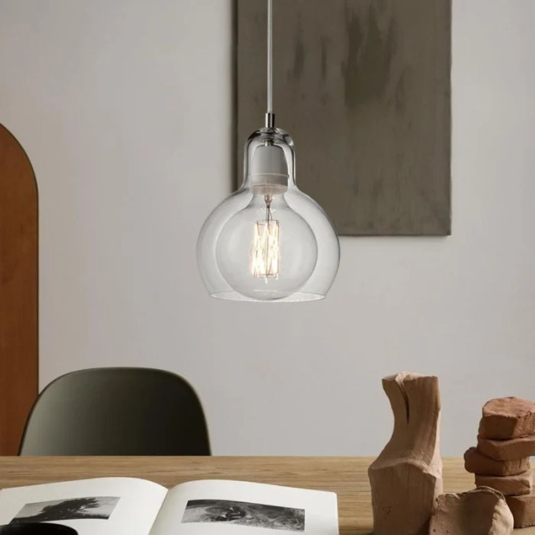 Glass Pendant Light – Retro E27, Ø11–18cm, Blown Glass