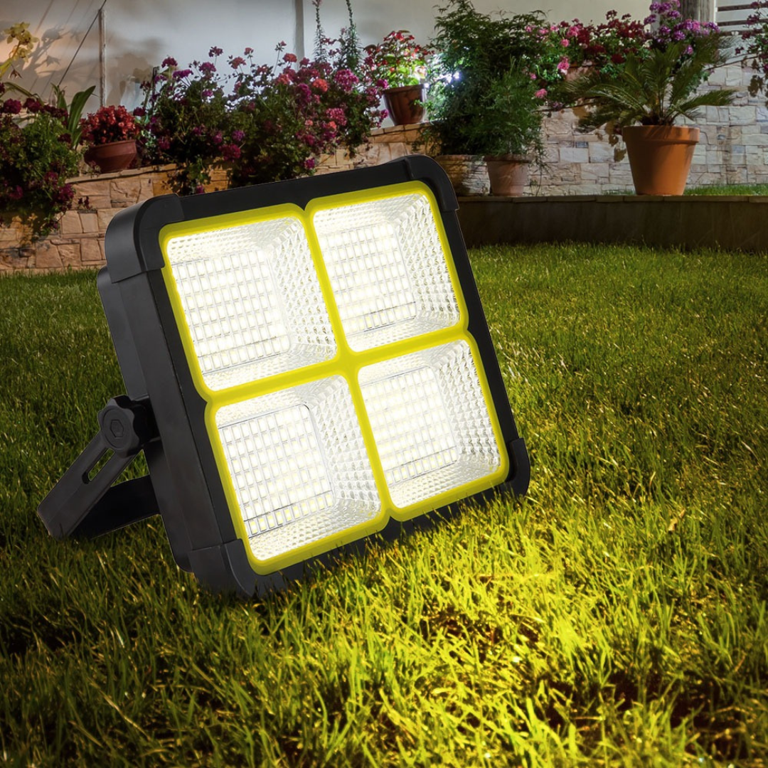 LED Solar Spotlight Outdoor 2000lm Dimmable Black IP44