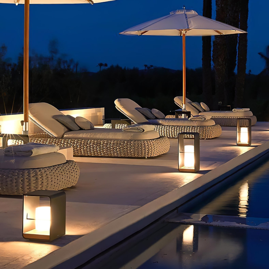 Large Outdoor Lantern with LED Light - Weather-Resistant Stainless Steel Garden Lantern