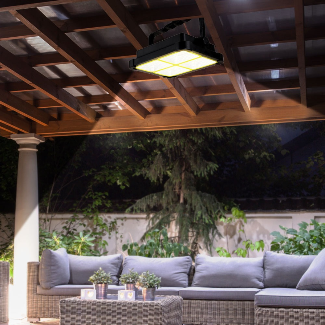 LED Solar Spotlight Outdoor 2000lm Dimmable Black IP44