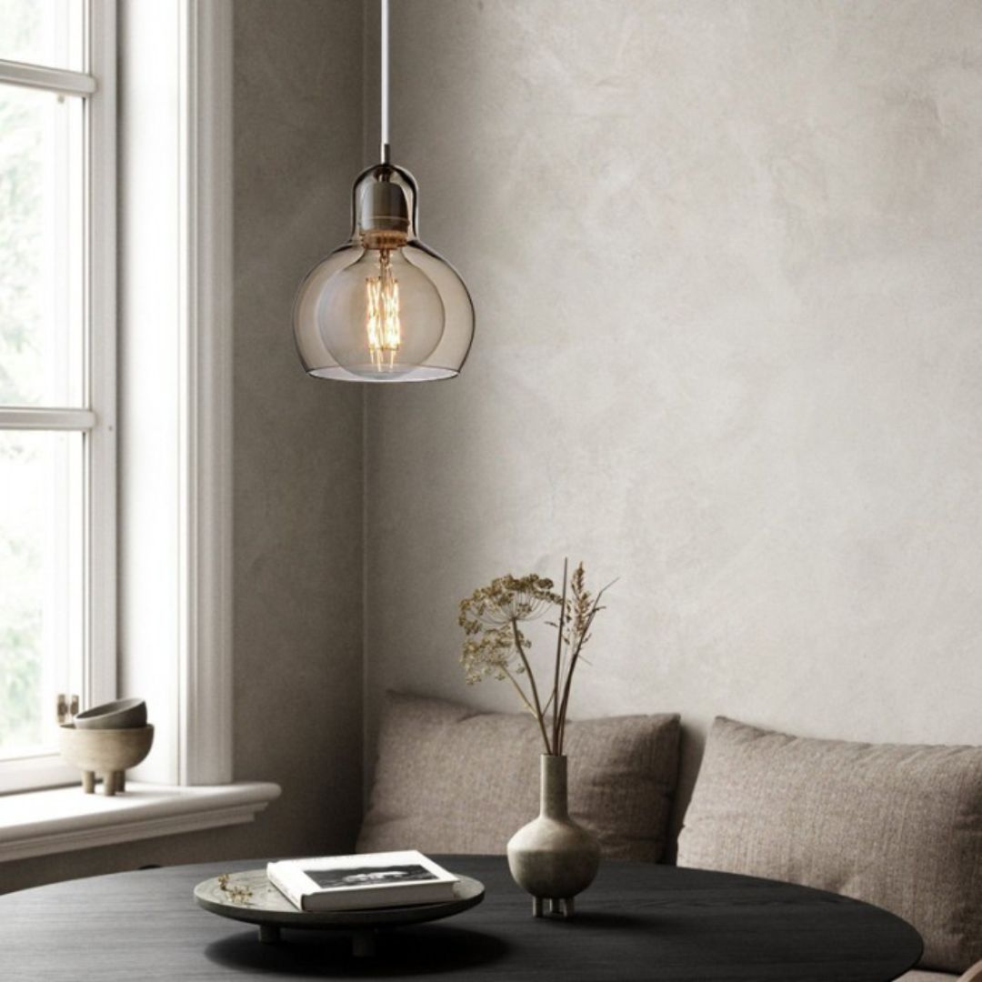 Glass Pendant Light – Retro E27, Ø11–18cm, Blown Glass
