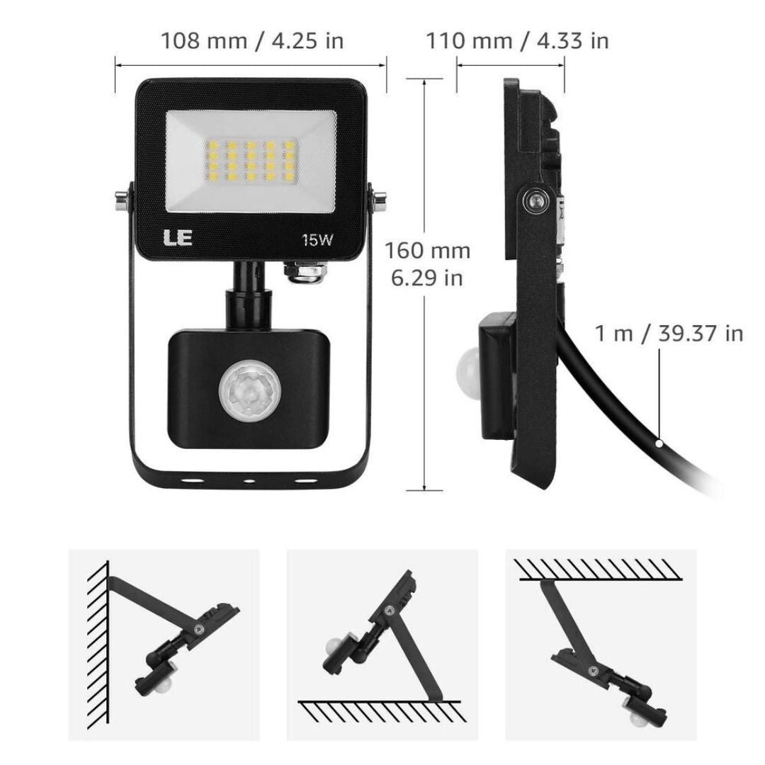 LED Flood Light Motion Sensor 15W/30W/50W 5000K Waterproof Outdoor
