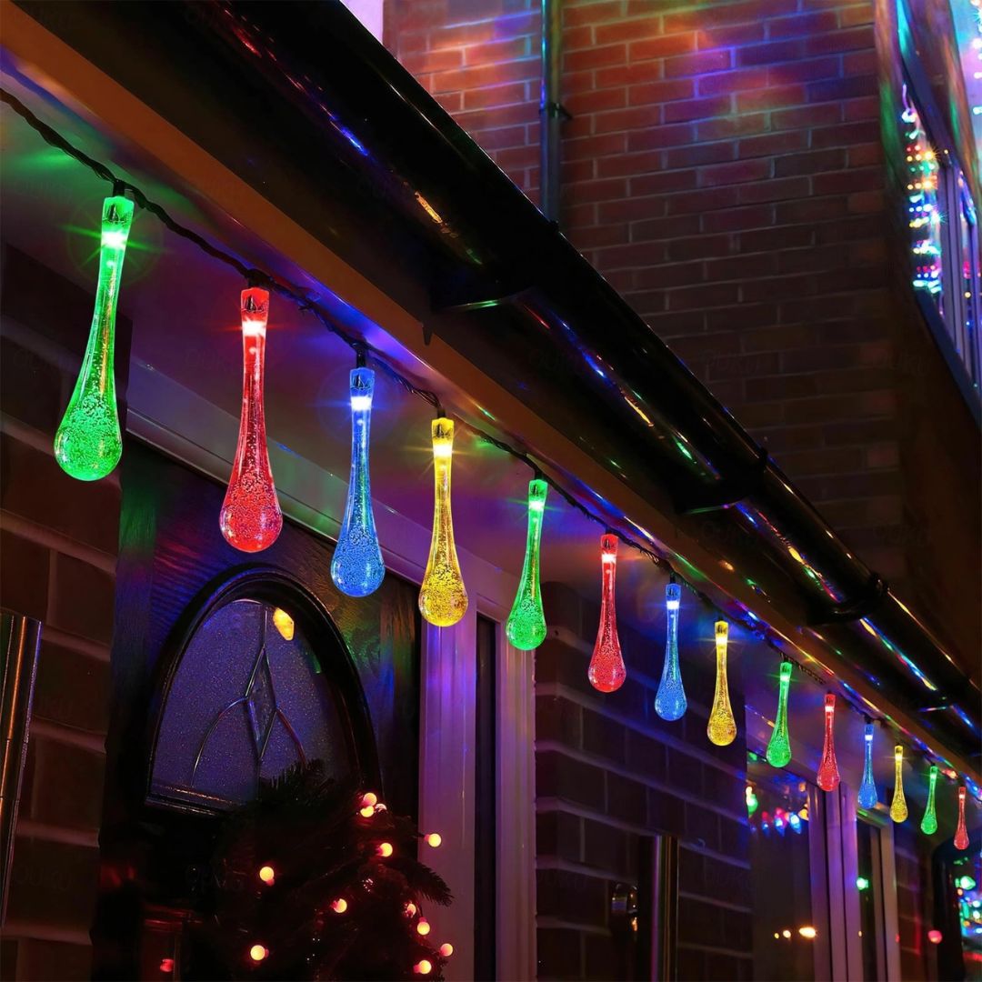 Solar String Lights 10M 100LED Waterproof Teardrop Outdoor Lights
