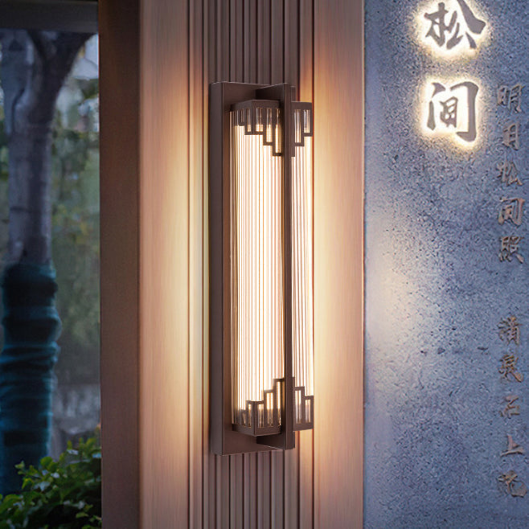 Waterproof Outdoor Wall Light, Stainless Steel & Glass Outdoor Lantern