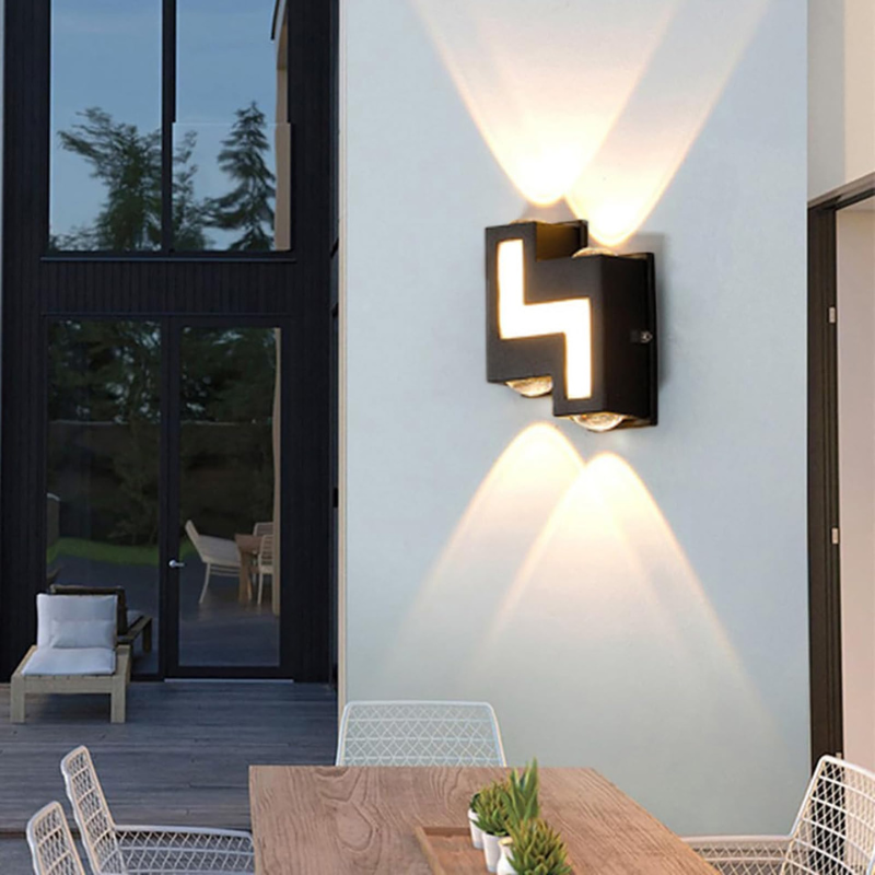 Waterproof Outdoor Wall Light with 7 LED Bulbs – Black Outdoor Wall Lantern
