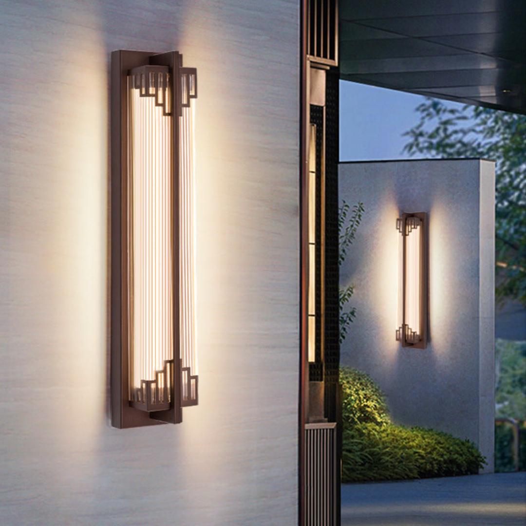 Waterproof Outdoor Wall Light, Stainless Steel & Glass Outdoor Lantern