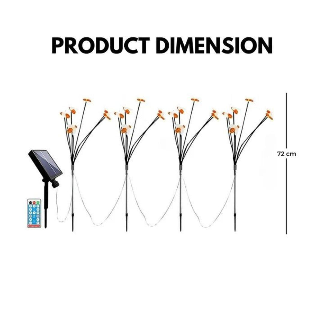 Solar Garden Lights - Waterproof LED Honey Bee Design Outdoor Stake Lamps