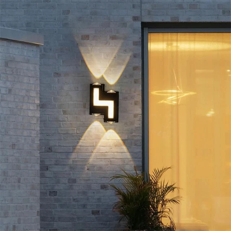 Waterproof Outdoor Wall Light with 7 LED Bulbs – Black Outdoor Wall Lantern