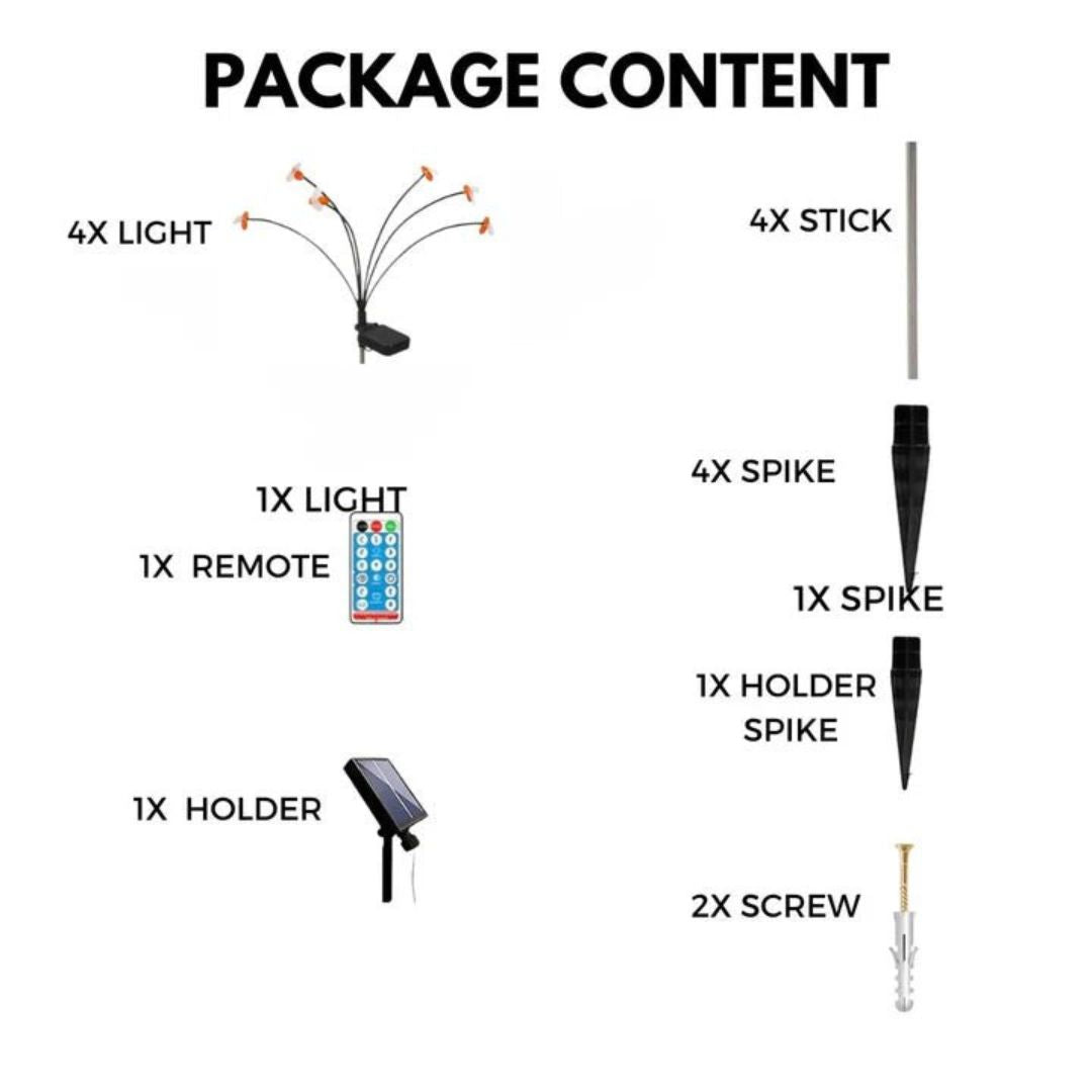 Solar Garden Lights - Waterproof LED Honey Bee Design Outdoor Stake Lamps