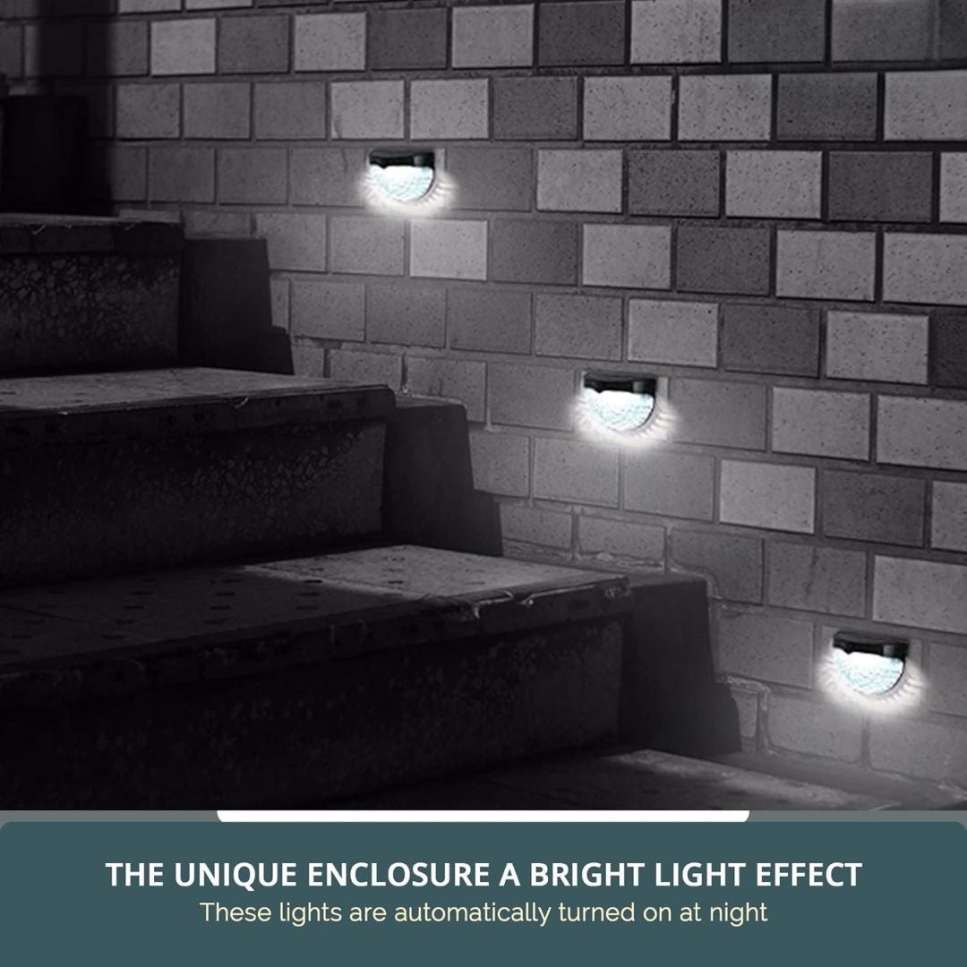 Solar Fence Lights Outdoor Waterproof LED Wall Light Pack of 4 or 8