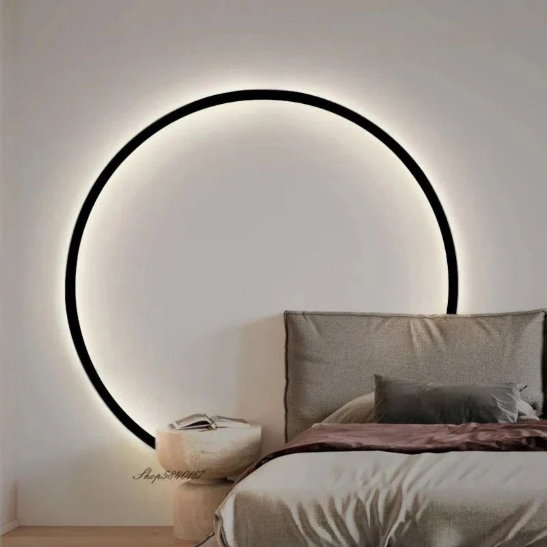 LED Wall Lamp Modern Minimalist Circle Light – Warm Black or Gold