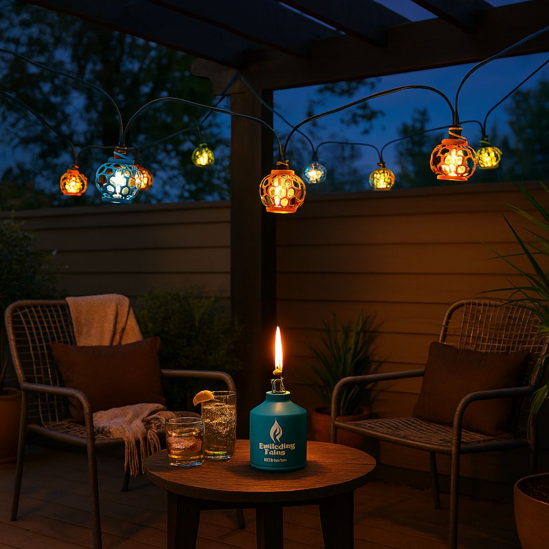 Solar String Lights Outdoor 20 LED 3-Color Metal Cage Lights