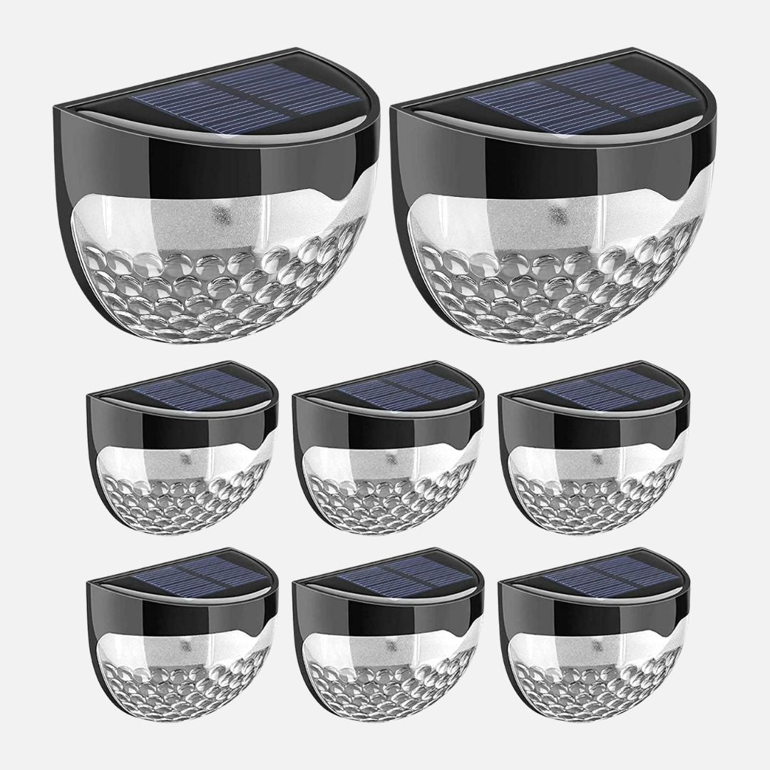 Solar Fence Lights Outdoor Waterproof LED Wall Light Pack of 4 or 8