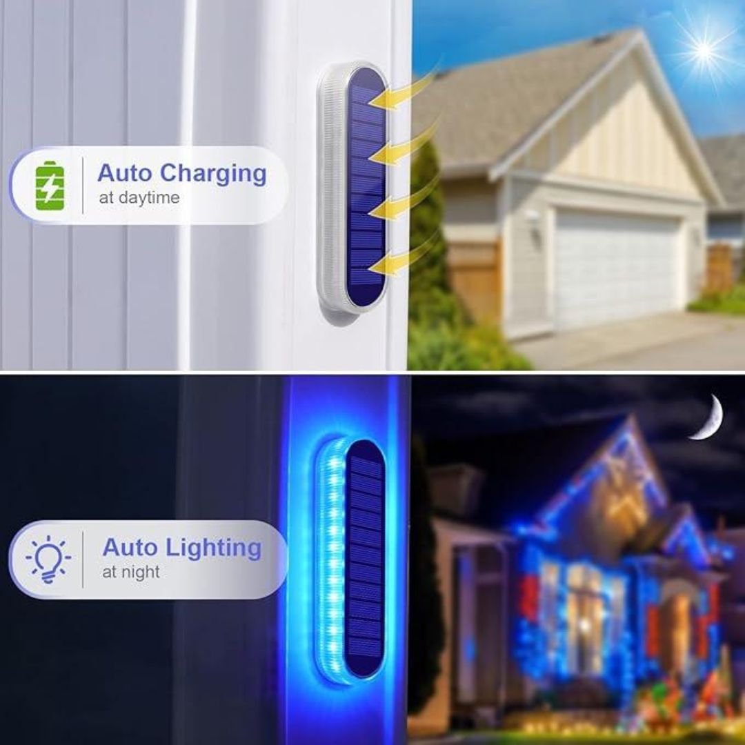 Waterproof Solar Step Lights - 30 LEDs Outdoor Lights for Pathways, 4 Pack
