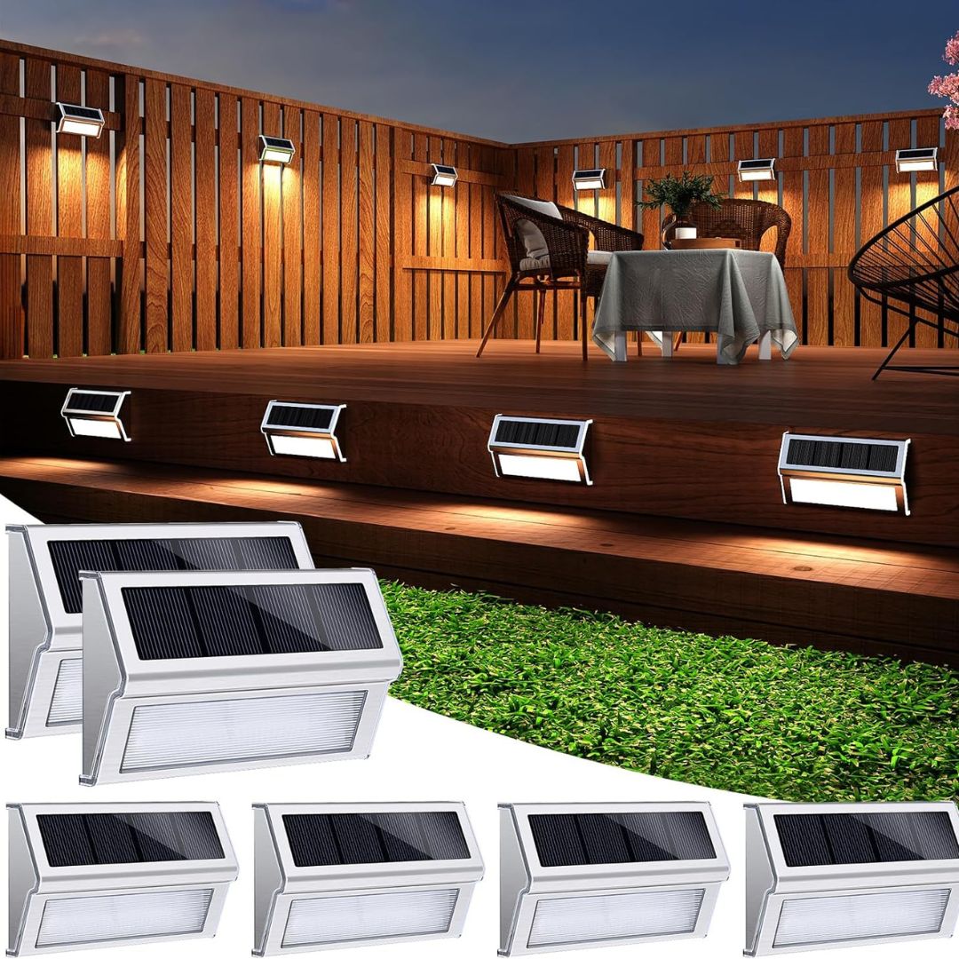 Solar Wall Light – Stainless Steel, Waterproof, Auto On/Off