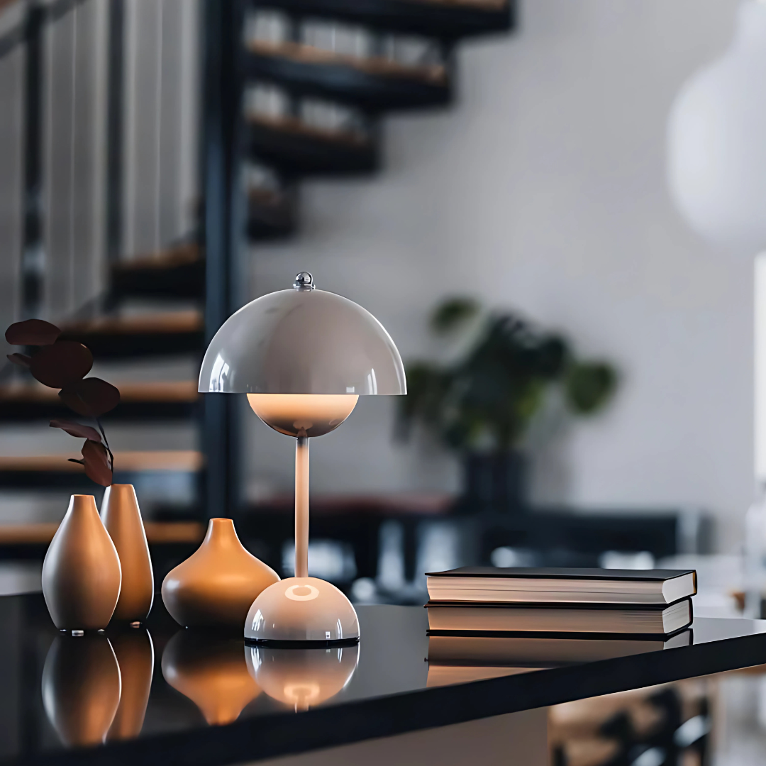 Retro Mushroom Table Lamp – Dimmable, Cozy Light