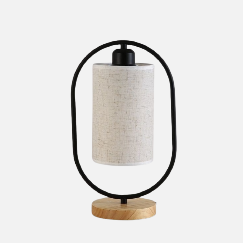 Vintage Wooden Table Lamp with LED Light - Warm Illumination for Bedroom or Desk