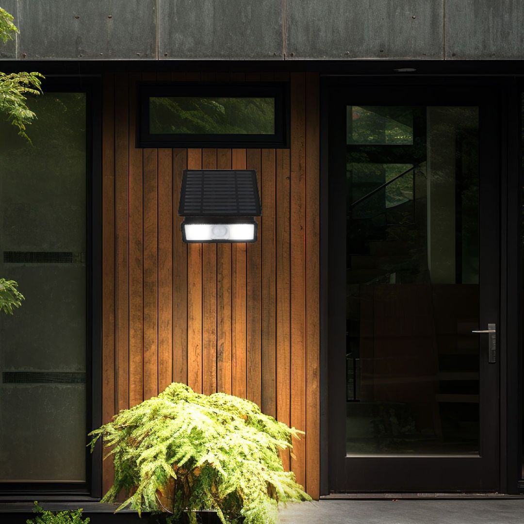LED Solar Wall Light with Motion Sensor IP65 500lm Black
