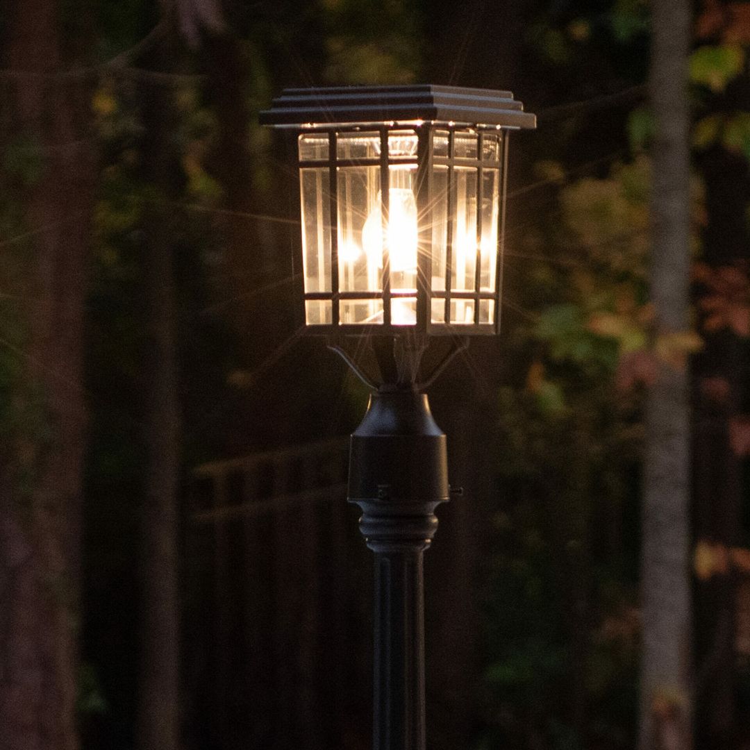 Solar Coach Light Outdoor Fixture – Gray Aluminum, 3 Mounting Options