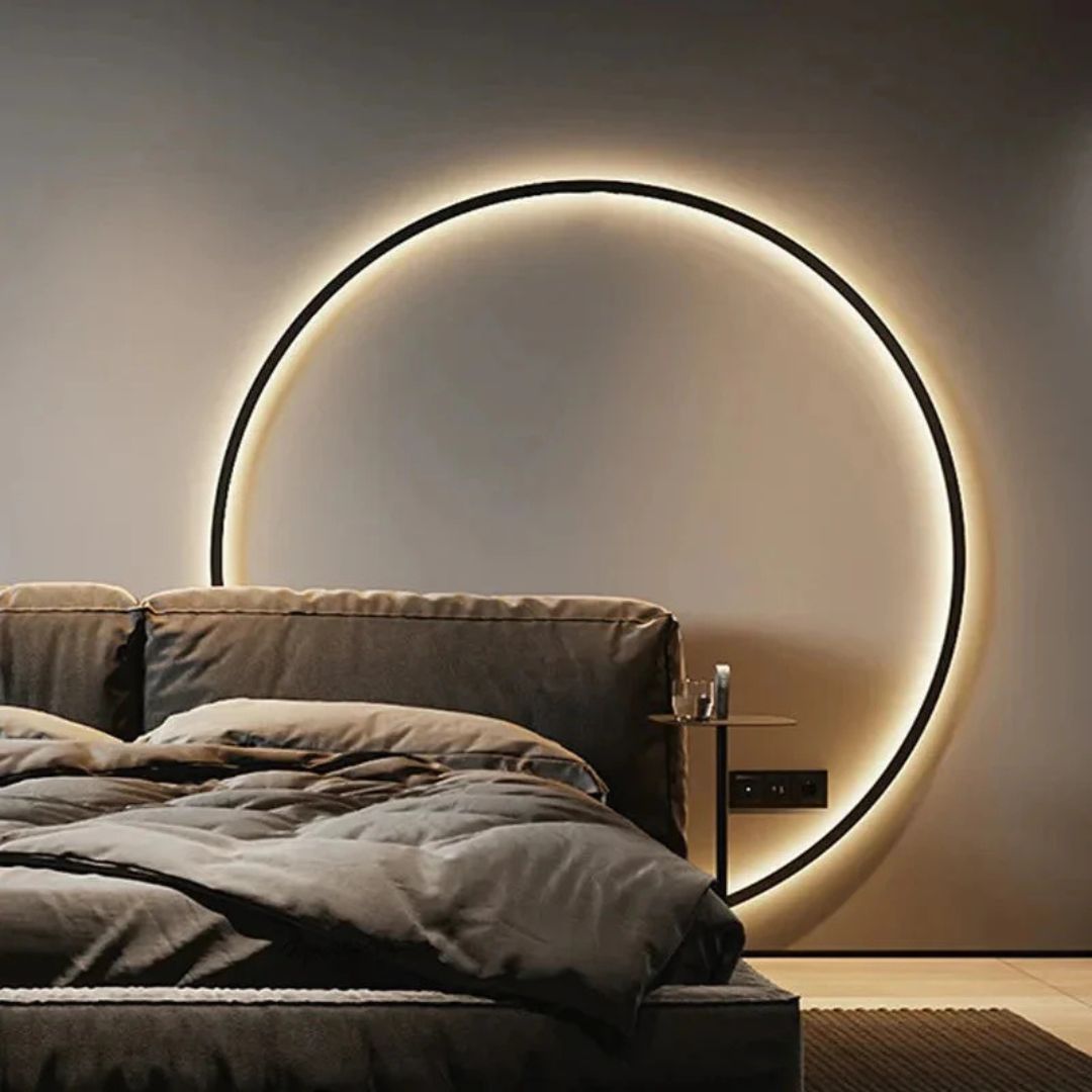 LED Wall Lamp Modern Minimalist Circle Light – Warm Black or Gold