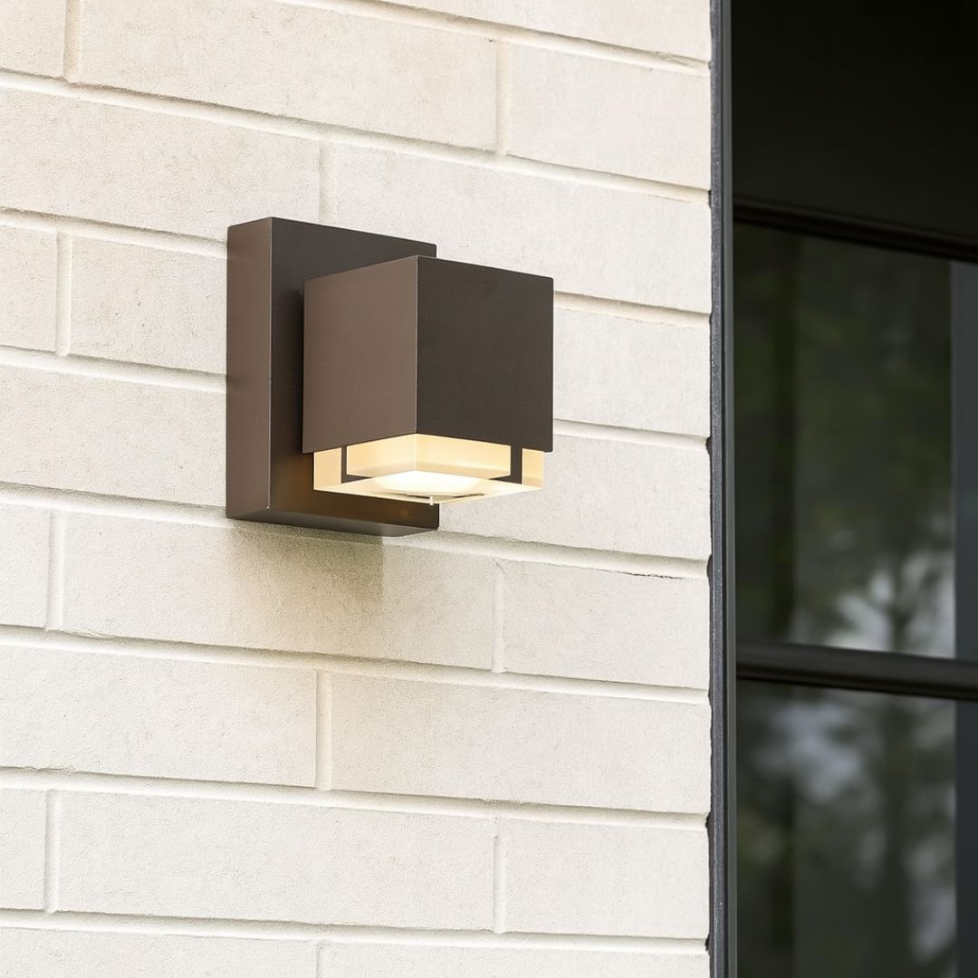Outdoor Wall Sconce with LED Illumination and Acrylic Design - Modern Exterior Wall Light