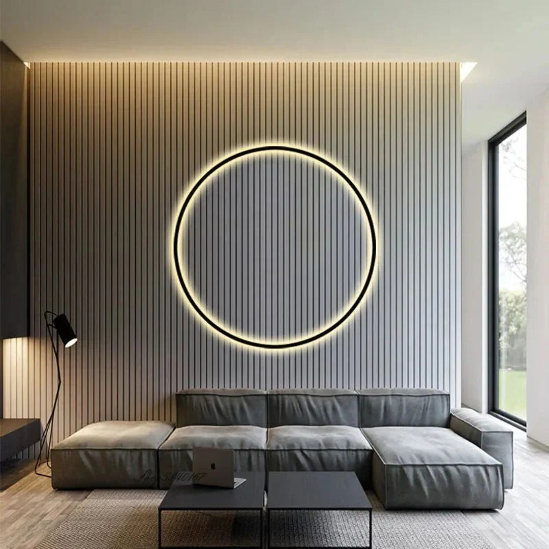 LED Wall Lamp Modern Minimalist Circle Light – Warm Black or Gold