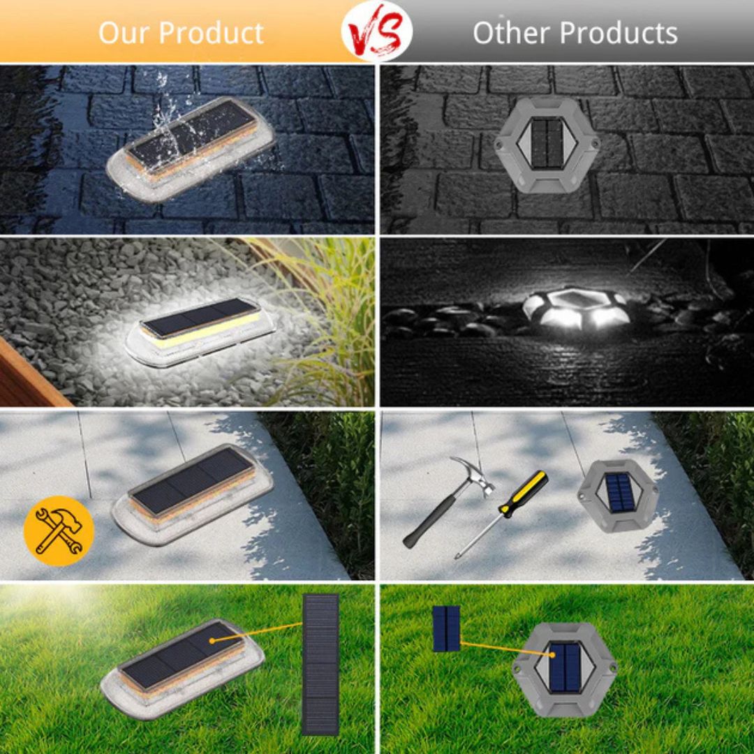 Waterproof Solar Step Lights - 30 LEDs Outdoor Lights for Pathways, 4 Pack
