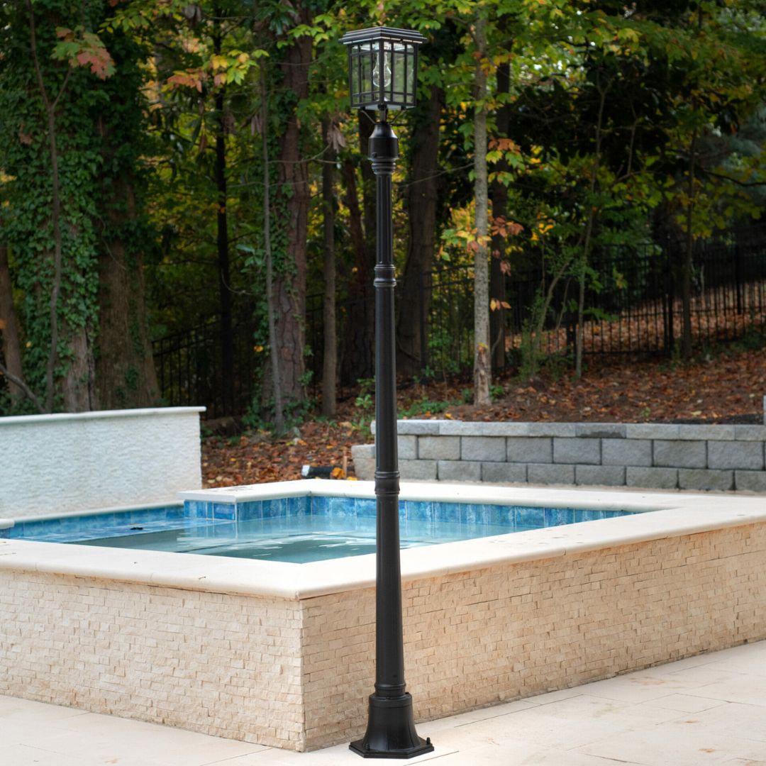 Solar Coach Light Outdoor Fixture – Gray Aluminum, 3 Mounting Options