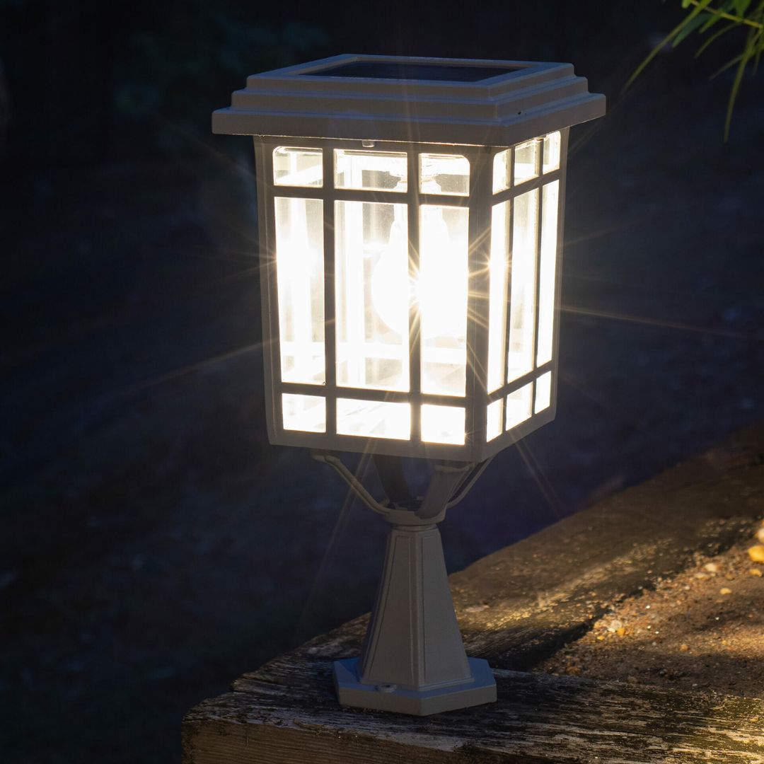 Solar Coach Light Outdoor Fixture – Gray Aluminum, 3 Mounting Options