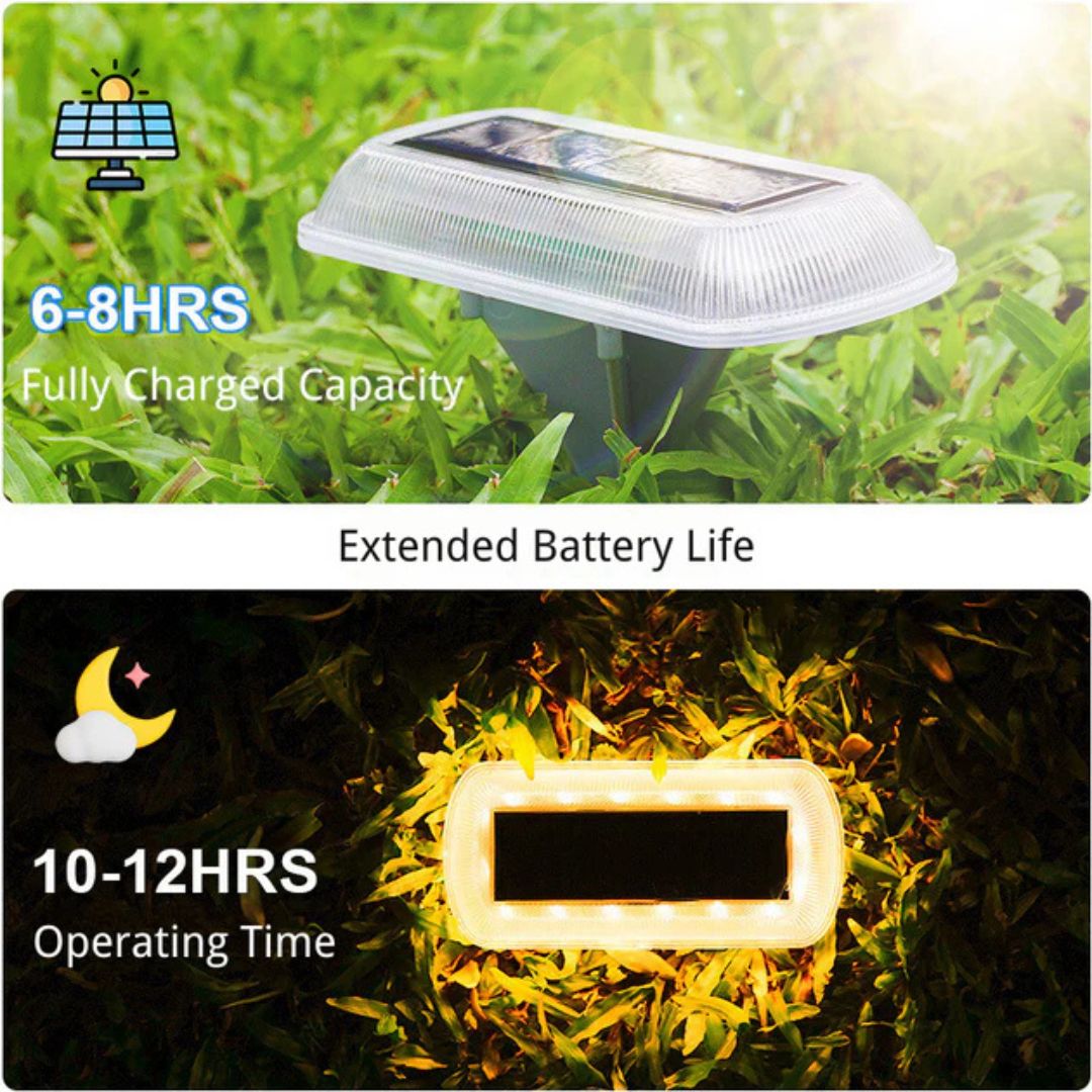 Waterproof Solar Step Lights - 30 LEDs Outdoor Lights for Pathways, 4 Pack