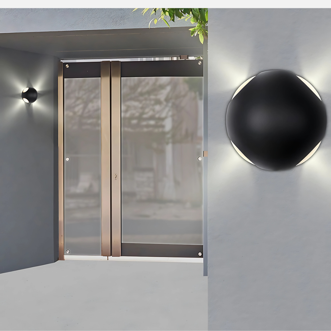 LED Outdoor Wall Light Black Aluminum IP54 3000K