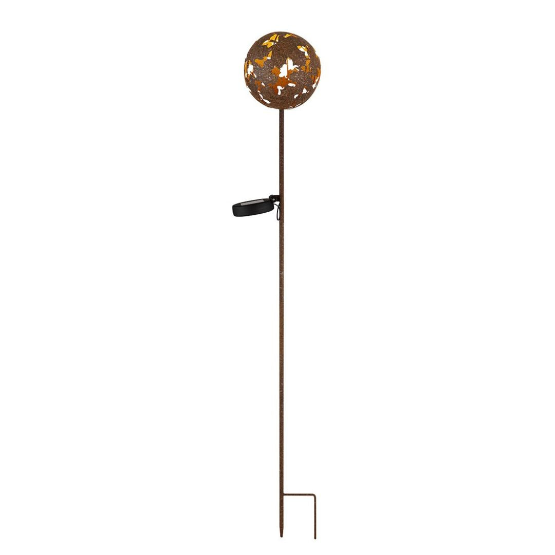 Solar Garden Light LED Maple Leaf Rust Metal IP44