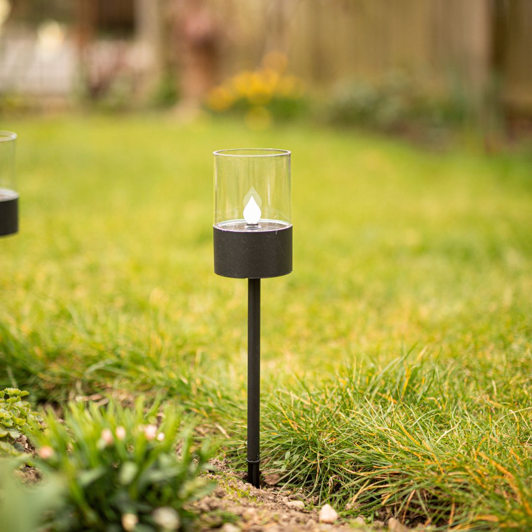 Solar Pathway Lights - 40cm Tall LED Outdoor Lanterns, 4PC Set