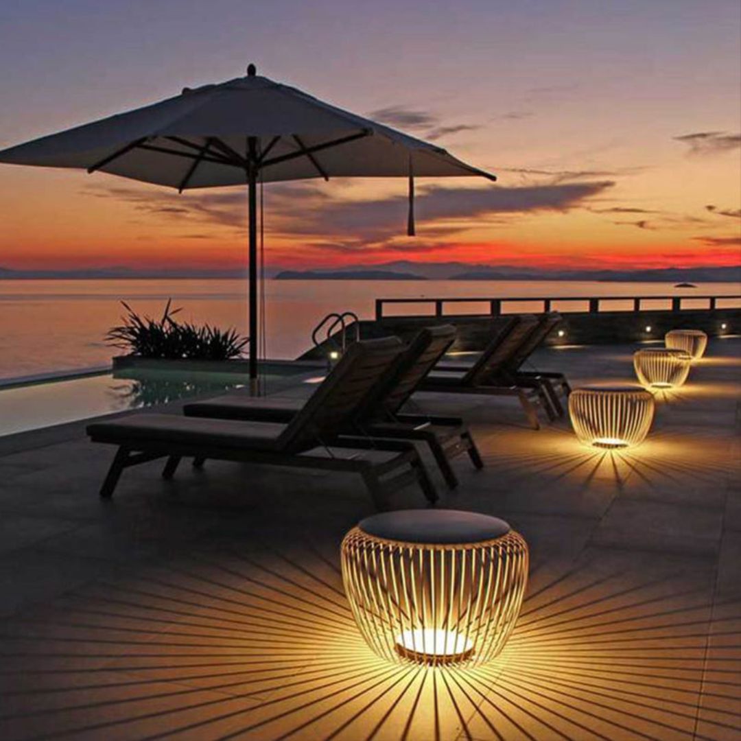 Outdoor LED Floor Lamp Stainless Steel Sand Ash IP65