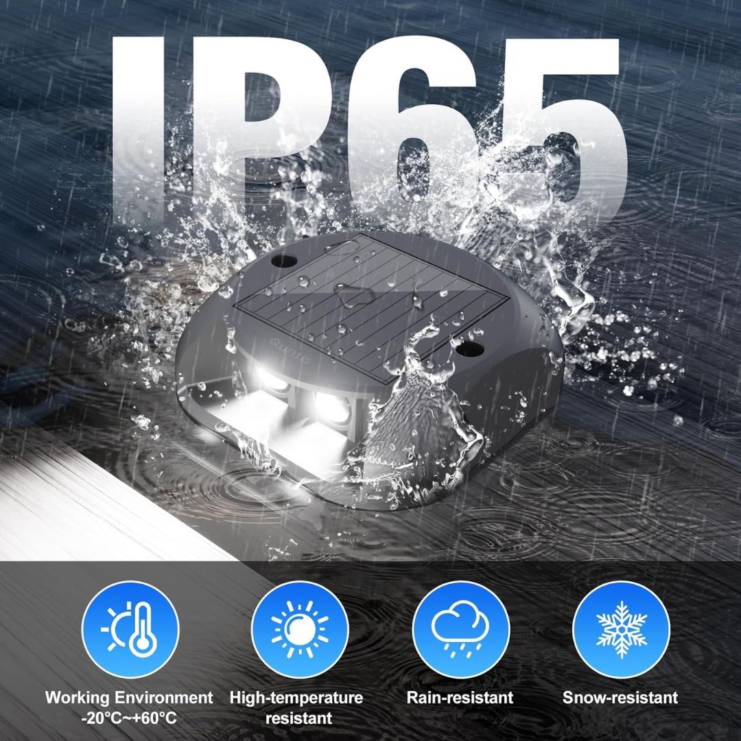 Solar Step Lights Outdoor 8 Pack Warm White IP65 Waterproof Pathway
