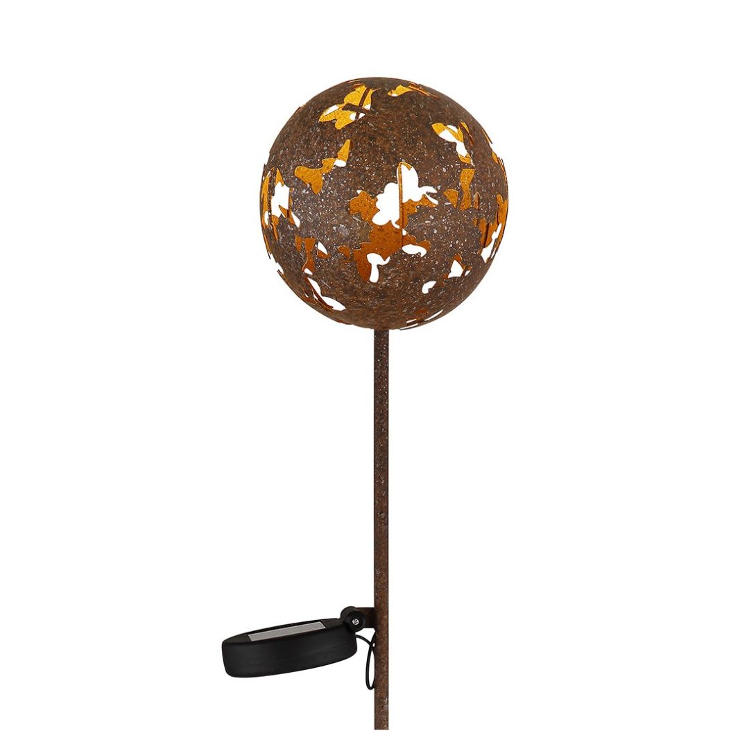 Solar Garden Light LED Maple Leaf Rust Metal IP44