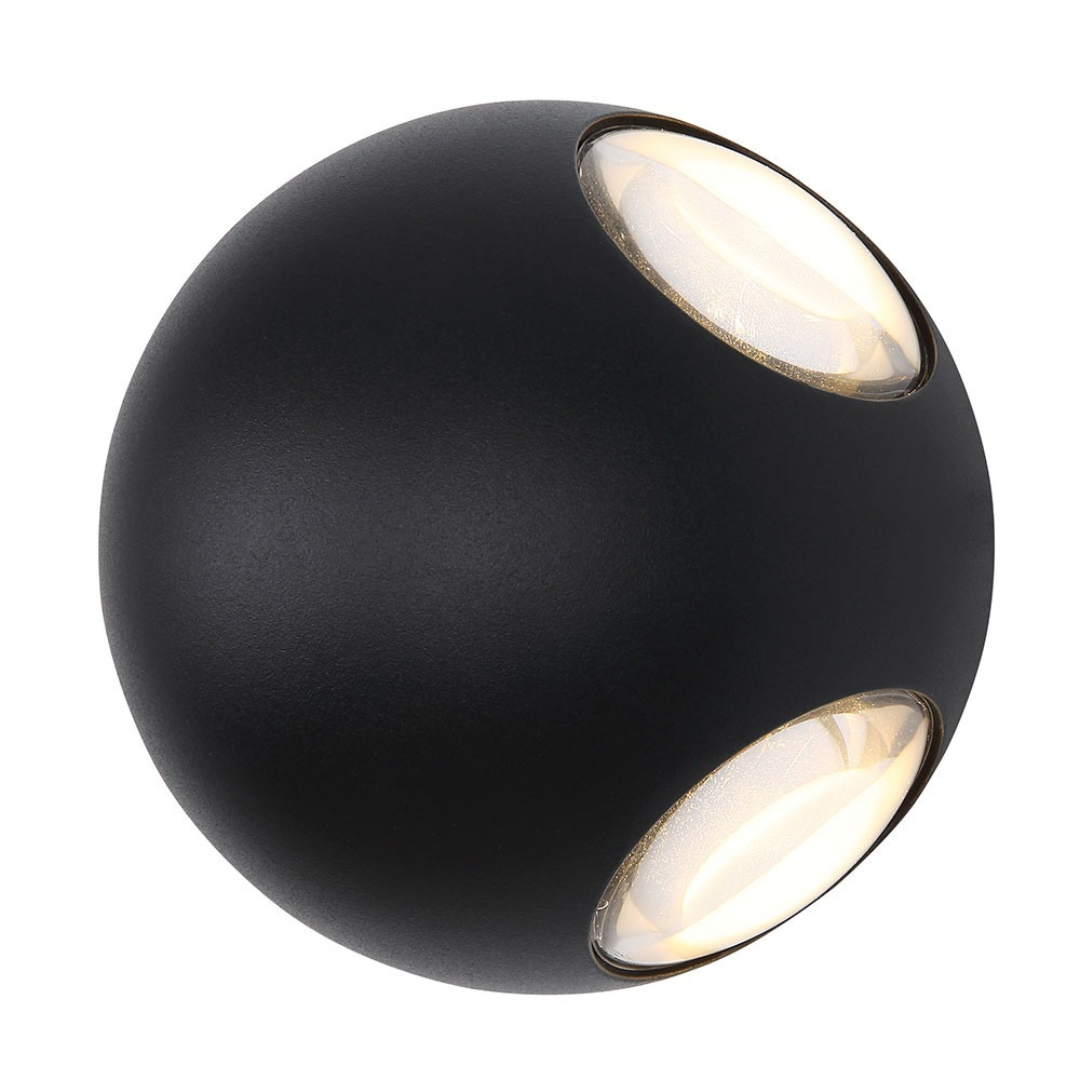 LED Outdoor Wall Light Black Aluminum IP54 3000K