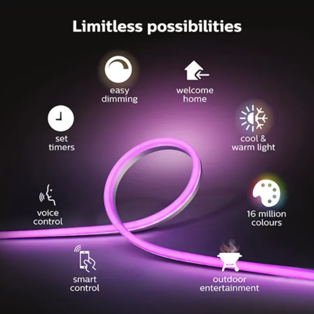 Smart Outdoor Lightstrip 5m Clear 2000K–6500K 16M Colors Diffused