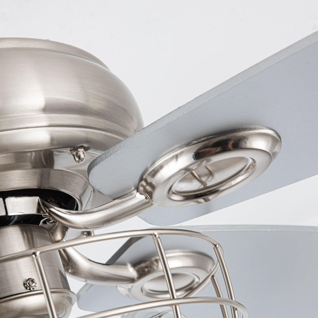 52 Modern Ceiling Fan with Lights and Remote Control – Brushed Nickel Finish