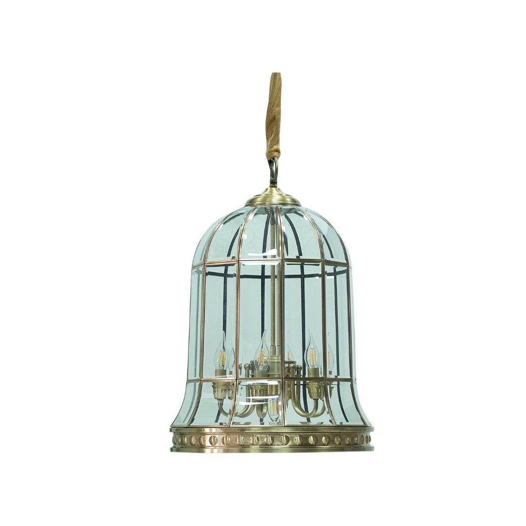 Elegant Brass Bell Pendant Light with Antique Finish – Kitchen Hanging Light