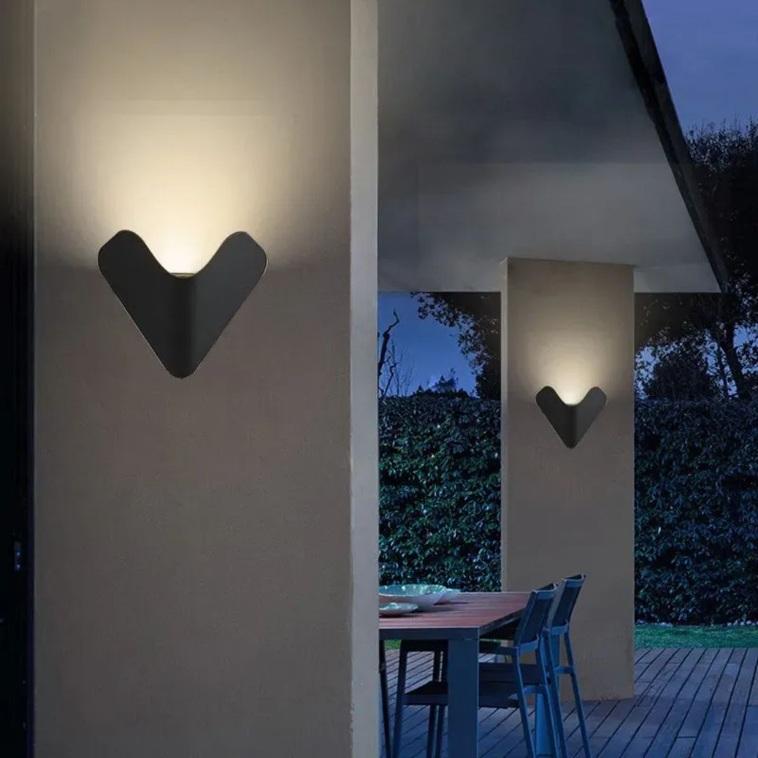 Outdoor Wall Light Black V Shape Aluminium 3000K LED IP54