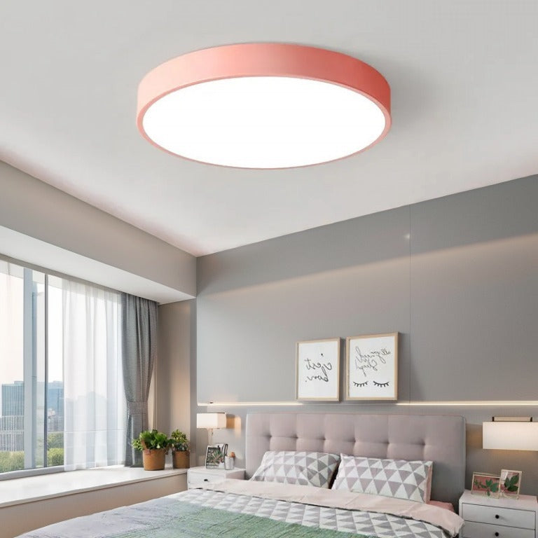 Modern Round Flush Mount Ceiling Light, Energy-Efficient LED Fixture
